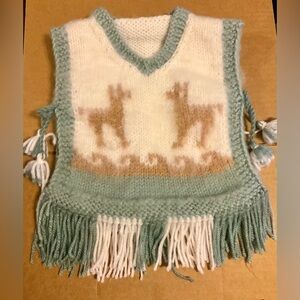 Knit Vest with Llama Design